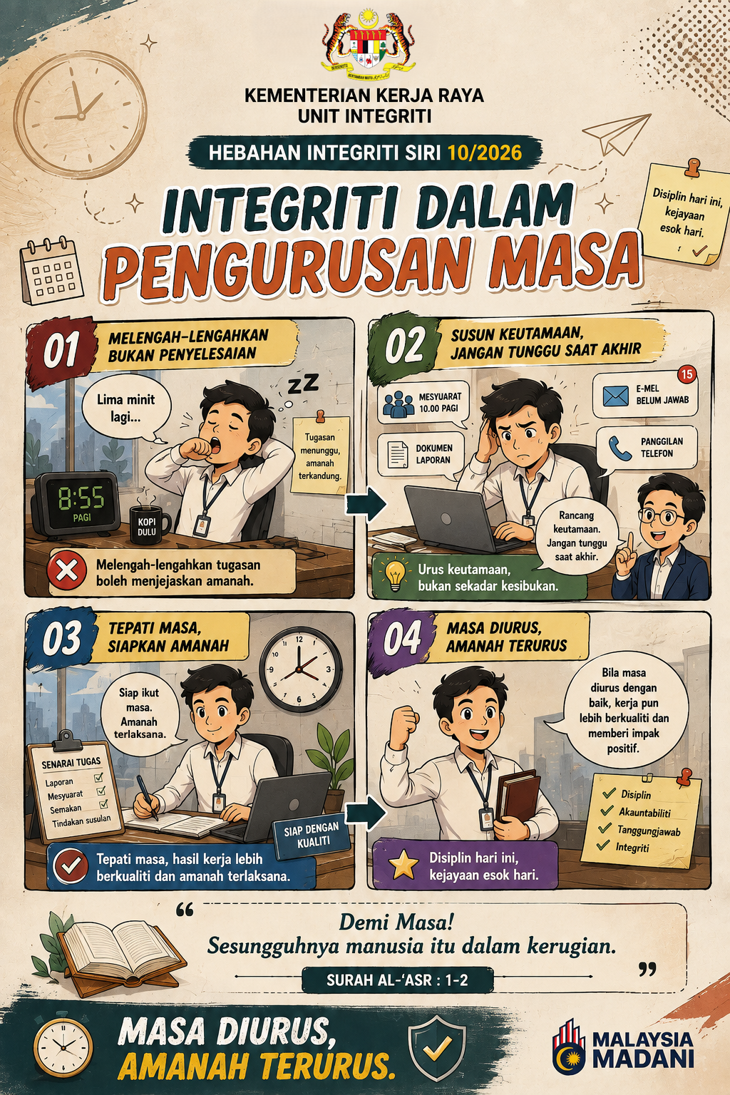 HEBAHAN INTEGRITI SIRI 10/2026 - INTEGRITI DALAM PENGURUSAN MASA